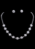 Gioielli da sposa set Fiori Vintage argento strass collana da sposa e orecchini