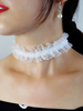 Girocollo da sposa in pizzo bianco