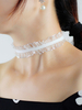 Girocollo da sposa in pizzo bianco