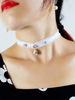 Girocollo in strass di pizzo bianco