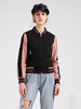 Giubbotto bomber con colletto alla coreana Giubbotto da baseball bicolore con zip Casual rosa Primavera Autunno Street Capispalla da donna