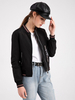 Giubbotto bomber con ricamo Giubbotto da baseball nero Colletto alla coreana Capispalla casual da donna con imbottitura in cotone primavera autunno
