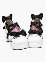 Glorioso bianco tacchi alti piattaforma Womens Lolita scarpe