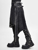Gonna avvolgente in velluto a coste punk usurata pantaloni in denim patchwork abbigliamento e costumi