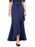 Gonna da donna con volant arancioni in misto cotone a vita alta con vita irregolare Pantaloni da donna estivi irregolari