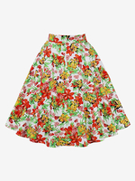 Gonna da donna in cotone con stampa floreale rossa lunghezza al ginocchio vita alta pantaloni da donna autunno e inverno