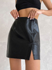 Gonna da donna Pantaloni corti da donna autunno e inverno in pelle PU nera