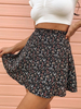 Gonna da donna Pantaloni da donna corti a vita naturale in poliestere con stampa floreale nera