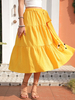 Gonna da donna Pantaloni da donna estivi estivi a metà polpaccio in poliestere giallo