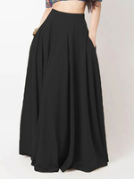 Gonna da donna Pantaloni da donna oversize a vita alta con pieghe nere