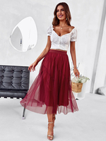 Gonna da donna Pantaloni lunghi da donna in poliestere bordeaux per la primavera e lestate