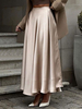 Gonna in raso da donna. Pantaloni lunghi autunnali da donna