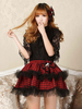 Gonna Lolita classica in pizzo Lolita SK con fiocco rosso in pizzo arricciato