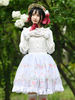 Gonna Lolita dolce Gonna a strati in pizzo azzurro cielo in poliestere motivo frutta Minigonne Lolita