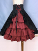 Gonna Lolita gotica Gonne Lolita con volant bordeaux