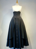 Gonna Lolita nera in lycra con gonna arricciata e laccata plissettata in cotone