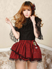 Gonna Lolita rossa classica in pizzo Lolita con bordo in pizzo