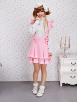 Gonna multistrato Lolita di cotone rosa Polka