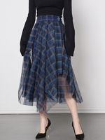 Gonna oversize scozzese scozzese a vita alta fazzoletto gonne casual"idiane in tulle