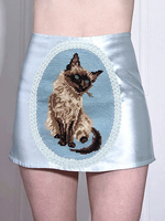 Gonna per donna Pantaloni da donna a vita bassa in poliestere con stampa animalier celeste chiaro