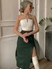 Gonna per donna Pantaloni da donna autunno e inverno in pelle PU verde a metà polpaccio