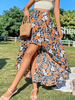 Gonna per donna Pantaloni da donna estivi in poliestere con stampa floreale blu