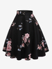 Gonna per donna Pantaloni da donna vintage a strati con vita corta stampata nera