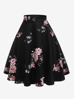 Gonna per donna Pantaloni da donna vintage a strati con vita corta stampata nera
