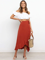 Gonna per donna Pantaloni donna autunno e inverno in poliestere rosso