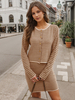 Gonna set righe cachi datazione poliestere bottoni chic