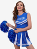 Gonna superiore blu da donna in costume da cheer leader