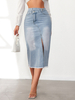 Gonne Blu Asimmetrico Vita rialzata Denim Chic Autunno Pantaloni lunghi da donna