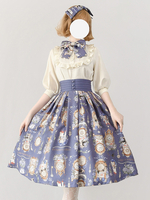 Gonne Lolita bianche ecru con stampa floreale classica Lolita SK