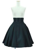 Gonne Lolita classiche Lolita SK Grommet in cotone nero con lacci