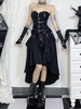 Gonne Lolita con lacci e dettagli in metallo nero Gothic Lolita SK