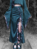Gonne Lolita con occhielli Gonne Lolita con stampa floreale verde scuro