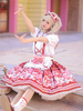 Gonne Lolita con stampa floreale nera Sweet Lolita SK con fiocchi e volant