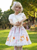 Gonne Lolita con stampa floreale rosa chiaro Sweet Lolita SK Angel Beats Ruffles