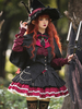 Gonne Lolita con volant e occhielli rosa in jacquard Gothic Lolita SK