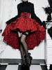 Gonne Lolita Gothic Lolita SK con volant e lacci bordeaux