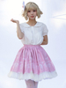 Gonne Lolita Harajuku Fashion Lolita SK con stampa floreale rosa con volant