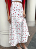 Gonne Pantaloni da donna lunghi primaverili con stampa floreale chic in vita rialzata in poliestere bianco
