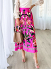 Gonne Vita rialzata rosa Stampa floreale Poliestere Chic Autunno Pantaloni lunghi da donna