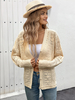 Maglie Cardigan Albicocca Acrilico Bottoni Maniche Lunghe Scollo a V