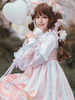 Maglietta Lolita Tea Party Camicia bianca Lolita dolce con fiocchi a maniche lunghe in poliestere