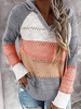 Maglione da donna Pullover Maglioni con coulisse a maniche lunghe con cappuccio grigi