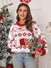 Maglione da donna rosso geometrico gioiello collo maniche lunghe maglioni in acrilico