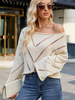Maglione lavorato a maglia con scollo a V e maniche lunghe casual primaverili per le donne 2025