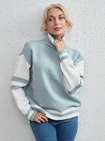 Maglione pullover da donna Maglioni dolcevita bicolore a maniche lunghe
