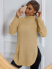 Maglione pullover da donna Maglioni in cotone a maniche lunghe con collo alto grigio chiaro
